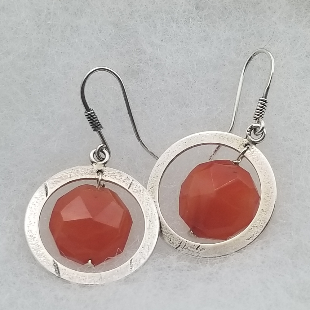 NIB Carnelian & sterling silver earrings